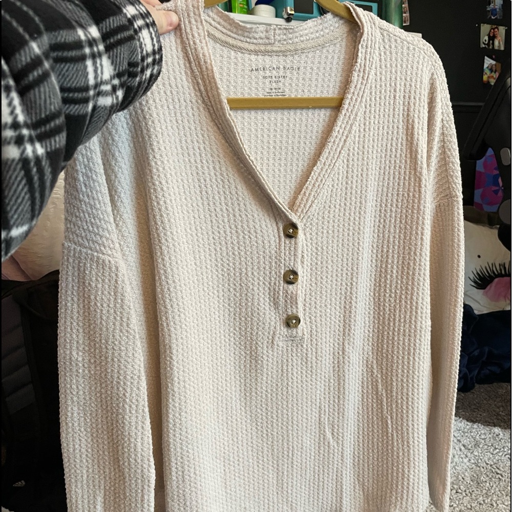 American Eagle Soft and Sexy Cream Sweater